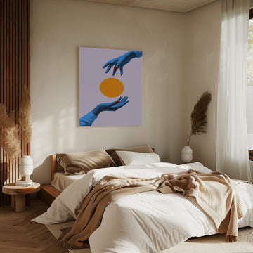 Vibrant Hands Orange Circle | Canvas - Room Interior 2