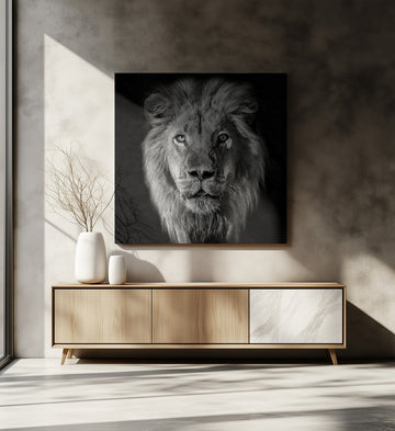 Regal Lion Portrait | Canvas - Room Interior 2