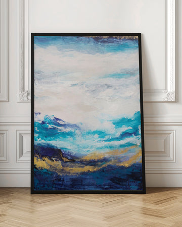 Golden Ocean Abstract | Poster - Room Interior 1