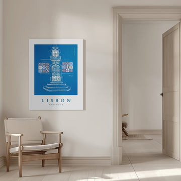 Lisbon Azulejo Facade | Canvas - Room Interior 1