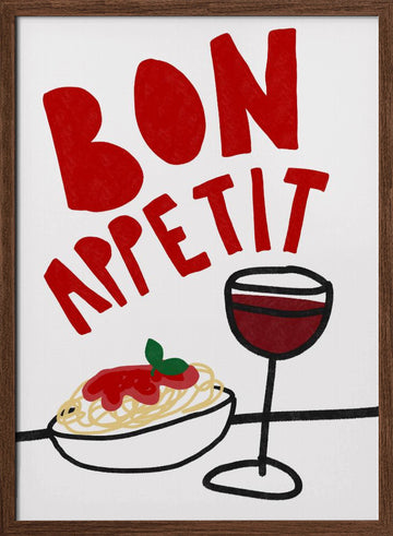 Bon Appetit | Poster - Walnut Frame Interior