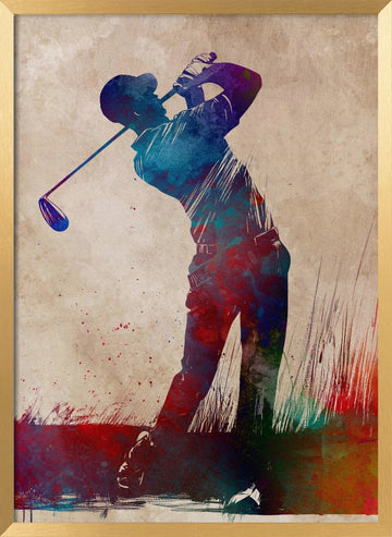 Dynamic Golf Swing | Poster - Gold Frame Interior