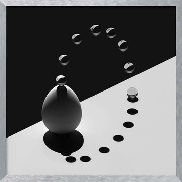 Abstract Spheres Curve | Poster - Silver Frame Interior