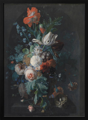 Vase With Flowers By Jan Van Huysum | Poster - Black Metal Frame Interior
