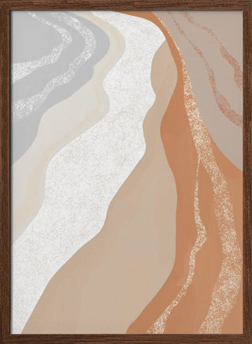Organic Desert Waves | Poster - Walnut Frame Interior
