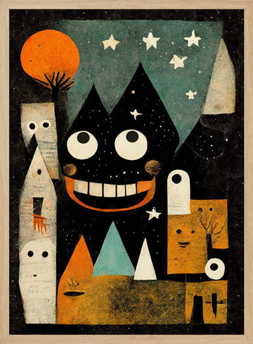 Whimsical Nightscape | Poster - Wood Frame Interior