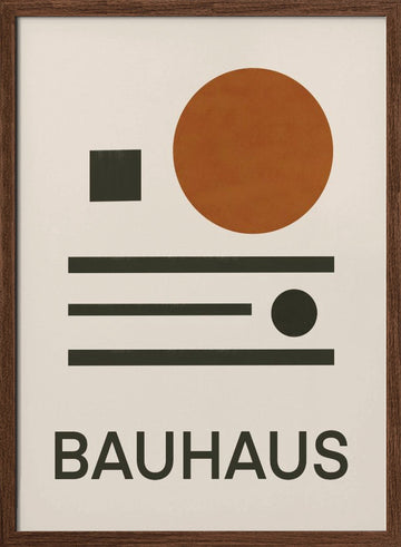 Bauhaus Geometric Balance | Poster - Walnut Frame Interior
