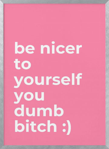 Sarcastic Self Care Quote | Poster - Silver Frame Interior