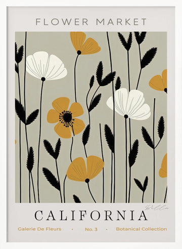 Modern Floral Field | Poster - White Frame Interior