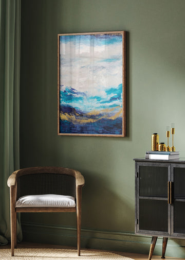 Golden Ocean Abstract | Poster - Room Interior 2