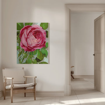 Pink Rose, Mrs John Laing Lithograph | Canvas - Room Interior 1