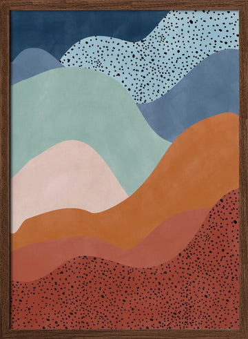 Earthy Layered Landscape | Poster - Walnut Frame Interior