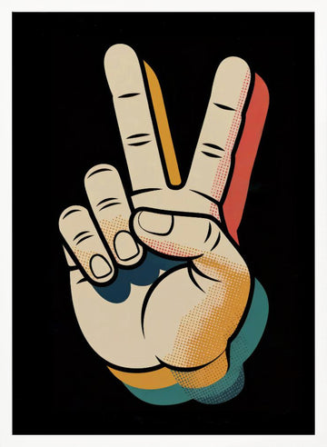 Retro Peace Sign | Poster - White Frame Interior