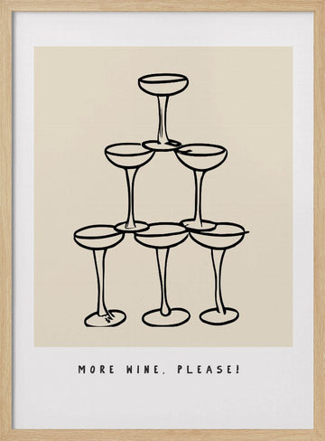 Wine Pyramid Joy | Poster - Wood Frame Interior