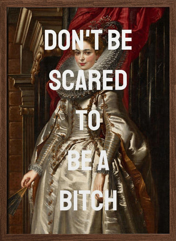Empowering Queen Portrait | Poster - Walnut Frame Interior