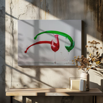 Vibrant Wine Splash | Canvas - Room Interior 2