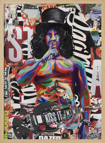 Vibrant Rocker Portrait | Poster - Wood Frame Interior