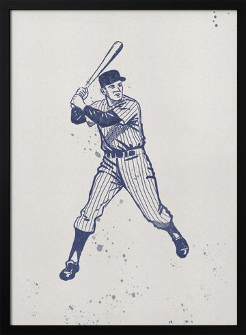 Classic Baseball Batter | Poster - Black Metal Frame Interior