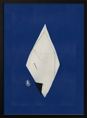 Abstract Blue Geometry | Poster - Black Metal Frame Interior