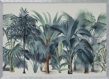 Lush Tropical Palm Jungle | Poster - Silver Frame Interior
