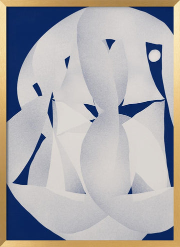 Abstract Blue Flow | Poster - Gold Frame Interior
