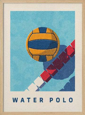 Vibrant Water Polo Ball | Poster - Wood Frame Interior