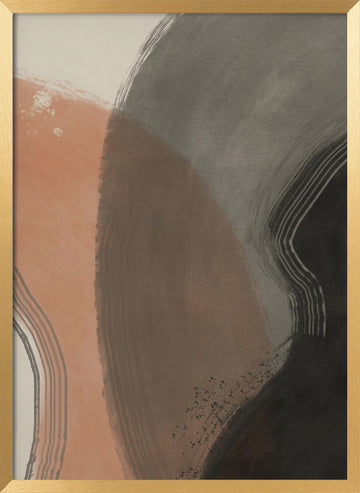 Earthy Abstract Curves | Poster - Gold Frame Interior