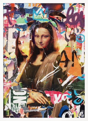 Urban Collage Portrait | Poster - White Frame Interior