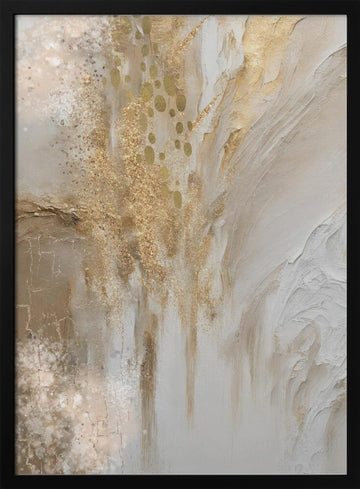 Sparkling Gold Abstract | Poster - Black Metal Frame Interior