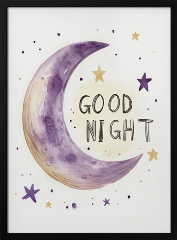 Moonlit Slumber | Poster - Black Metal Frame Interior