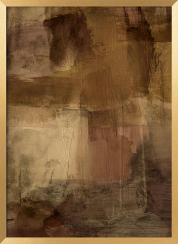 Warm Earthy Strokes | Poster - Gold Frame Interior