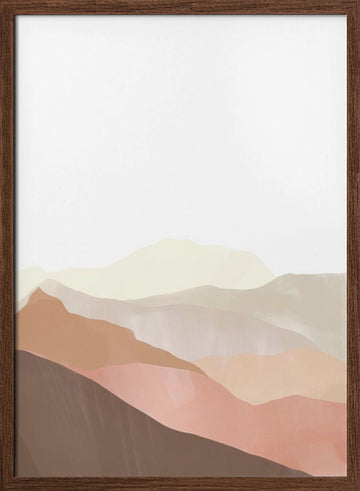 Soft Desert Layers | Poster - Walnut Frame Interior