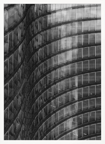 Curved Glass Facade | Poster - White Frame Interior