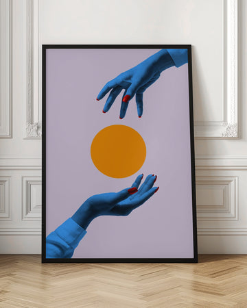 Vibrant Hands Orange Circle | Poster - Room Interior 1
