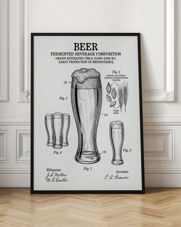 Beer Patent Drawing | Poster - Room Interior 1