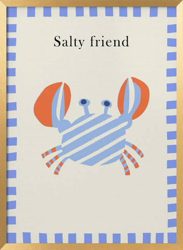 Salty Friend Crab | Poster - Gold Frame Interior