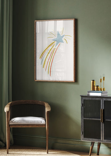 Glittering Shooting Star | Poster - Room Interior 2