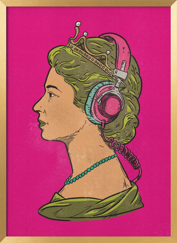 Royal Headphones | Poster - Gold Frame Interior