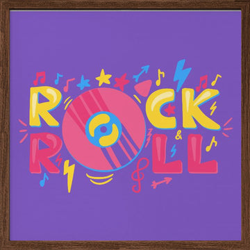 Rock And Roll Energy | Poster - Walnut Frame Interior