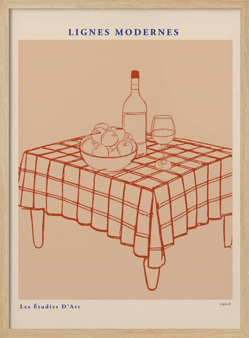 Lignesmodernesno08 | Poster - Wood Frame Interior