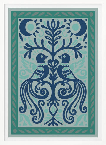Two Birds Tree of Life | Poster - White Frame Interior