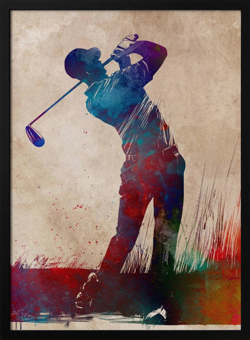 Dynamic Golf Swing | Poster - Black Metal Frame Interior