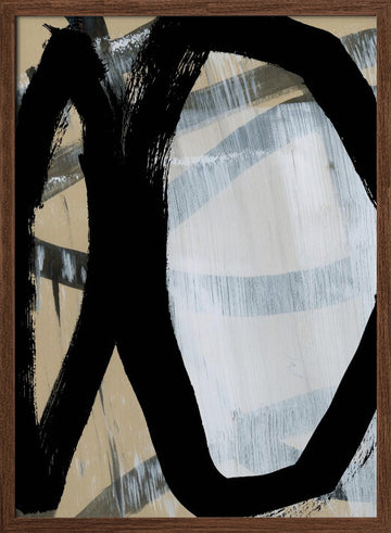 Bold Abstract Strokes | Poster - Walnut Frame Interior