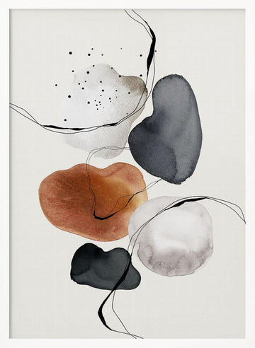 Fluid Shapes Dance | Poster - White Frame Interior