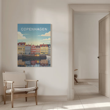 Copenhagen Canal Reflections | Canvas - Room Interior 1