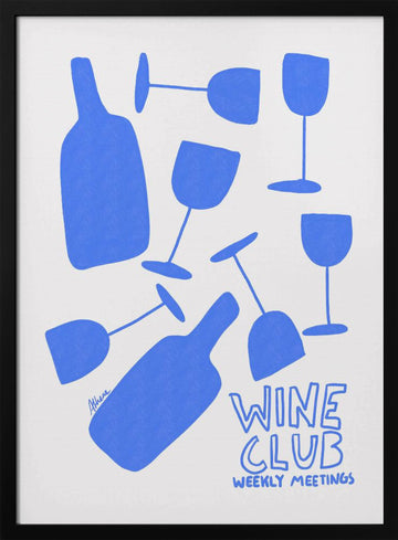 Wine Club | Poster - Black Metal Frame Interior