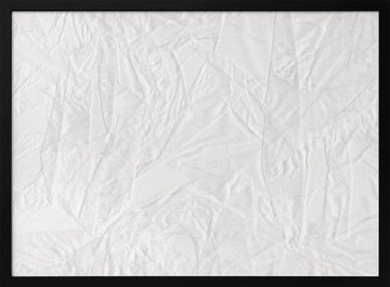 White Canvas Resembling Crumpled Paper | Poster - Black Metal Frame Interior