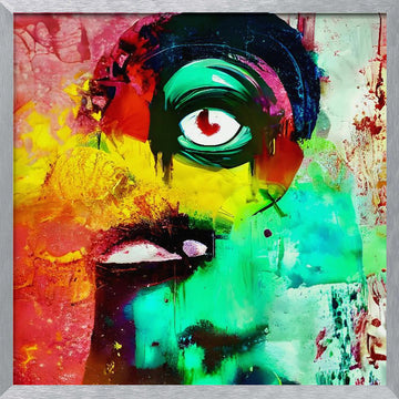 Vivid Abstract Eye | Poster - Silver Frame Interior