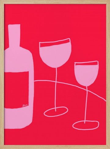 Wine Glasses | Poster - Wood Frame Interior
