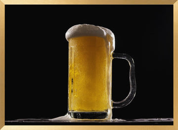Overflowing Cold Beer | Poster - Gold Frame Interior
